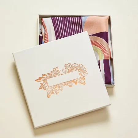 Pressed floral frame on a white lift-off lid